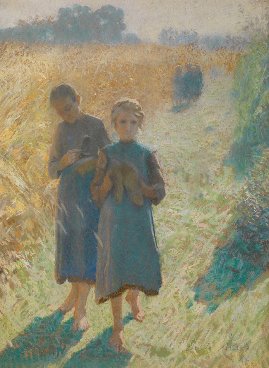 Lányok a mezőn alkotó: Emile Claus