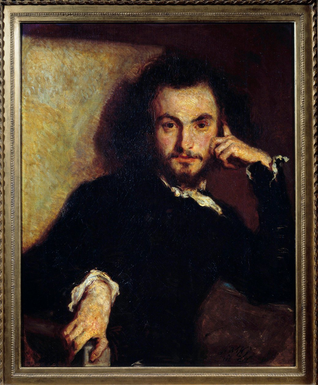 Charles Baudelaire (1821-1867) portréja Emile Deroy (1820-1846) festménye 1844 V. 0,8x0,65 m alkotó: Emile Deroy