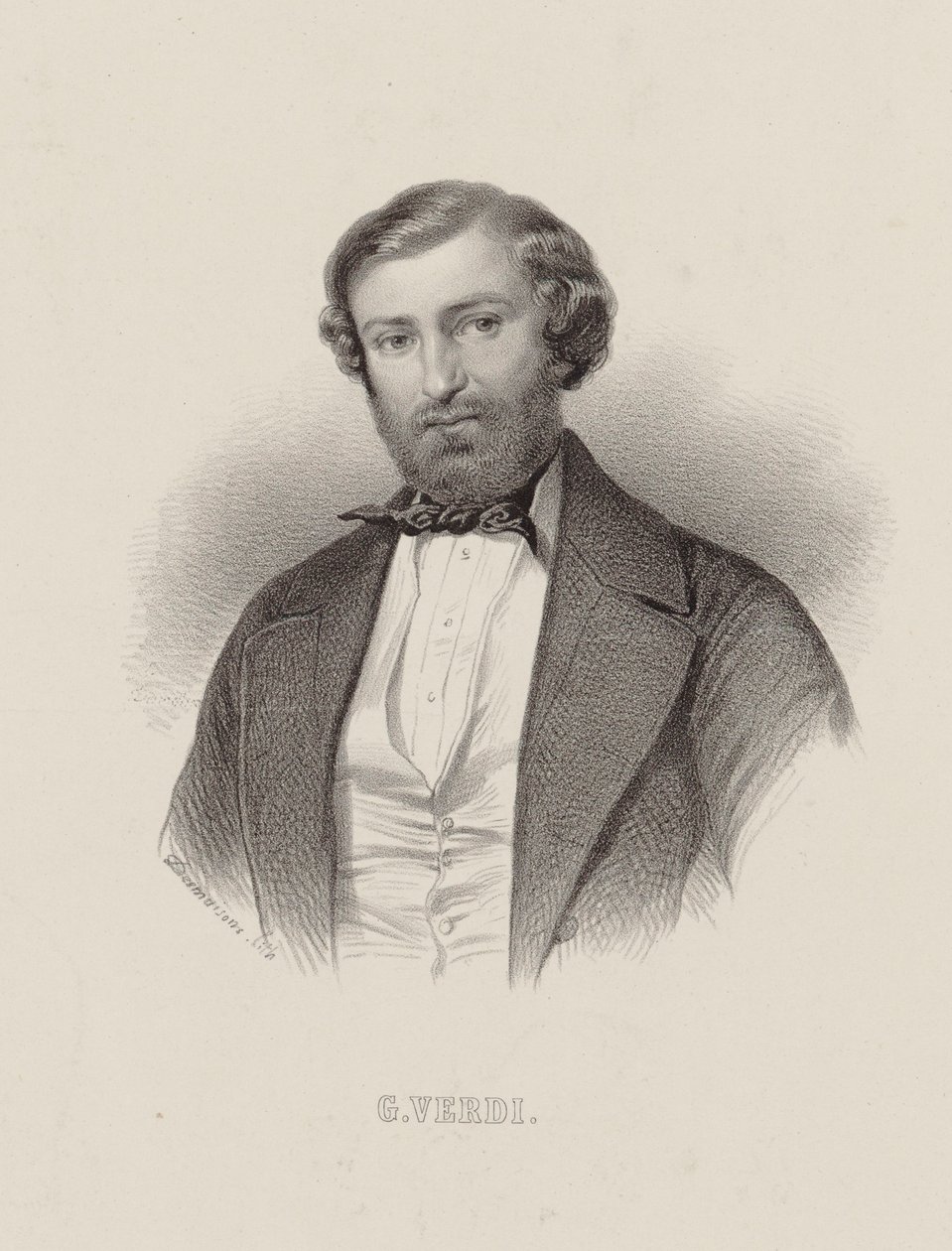 Giuseppe Verdi zeneszerző portréja 1813-1901, 1860 körül. alkotó: Emile Desmaisons