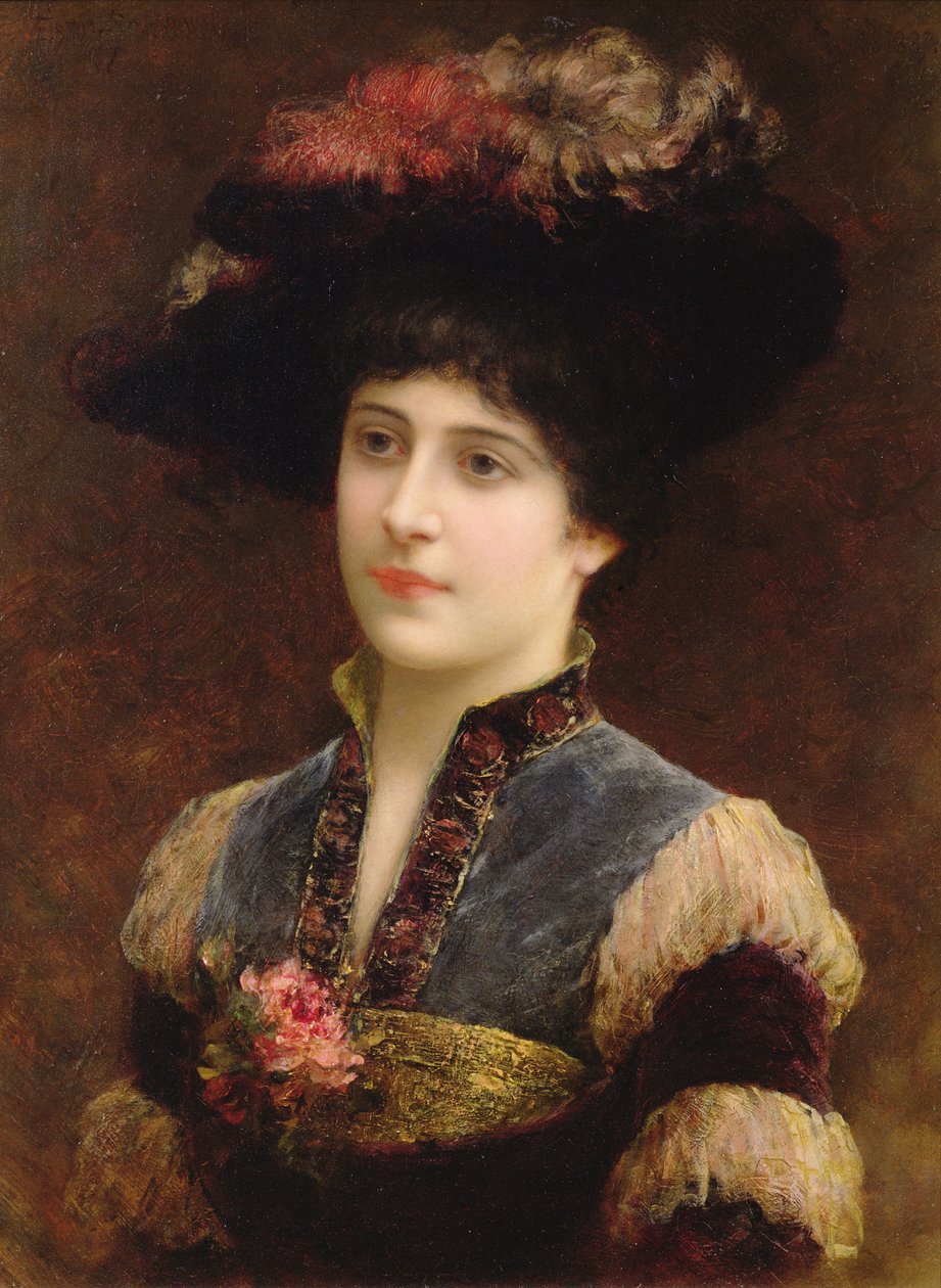 Kalapos hölgy, 1887 alkotó: Emile Eismann Semenowski