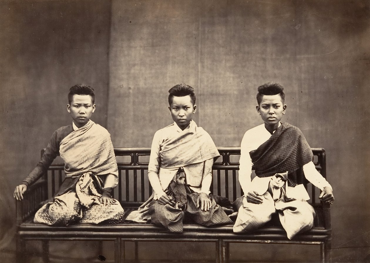 Phra-Kéo-Pha herceg feleségei, 1866. alkotó: Emile Gsell