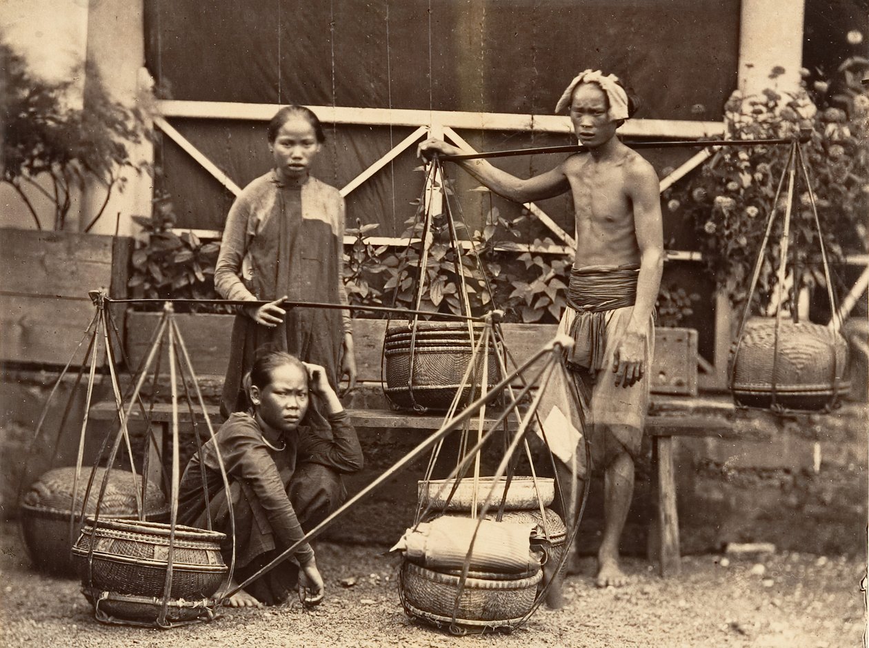 Gyümölcskereskedők, Cochinchina, 1866. alkotó: Emile Gsell