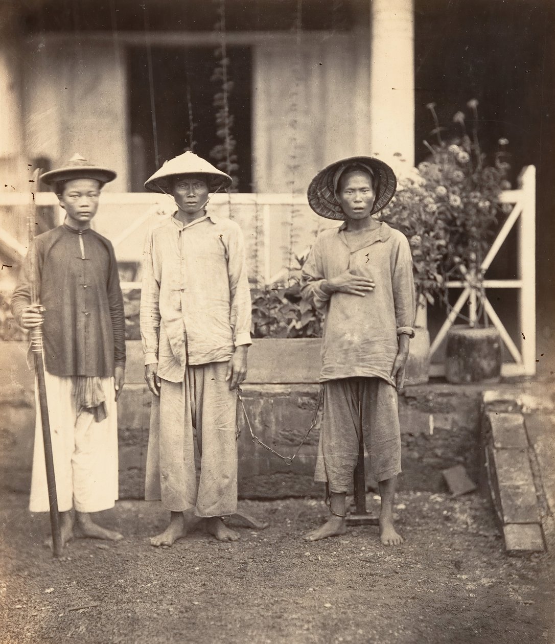 Egy Mata által vezetett foglyok, Cochinchina, 1866. alkotó: Emile Gsell