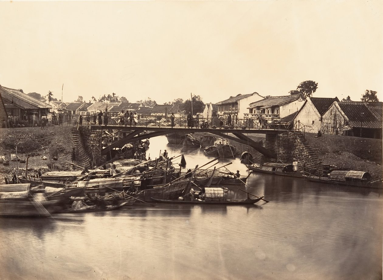 Kilátás a kínai városra, Cholen lap 2. sz., Saigon, Cochinchina, 1866. alkotó: Emile Gsell
