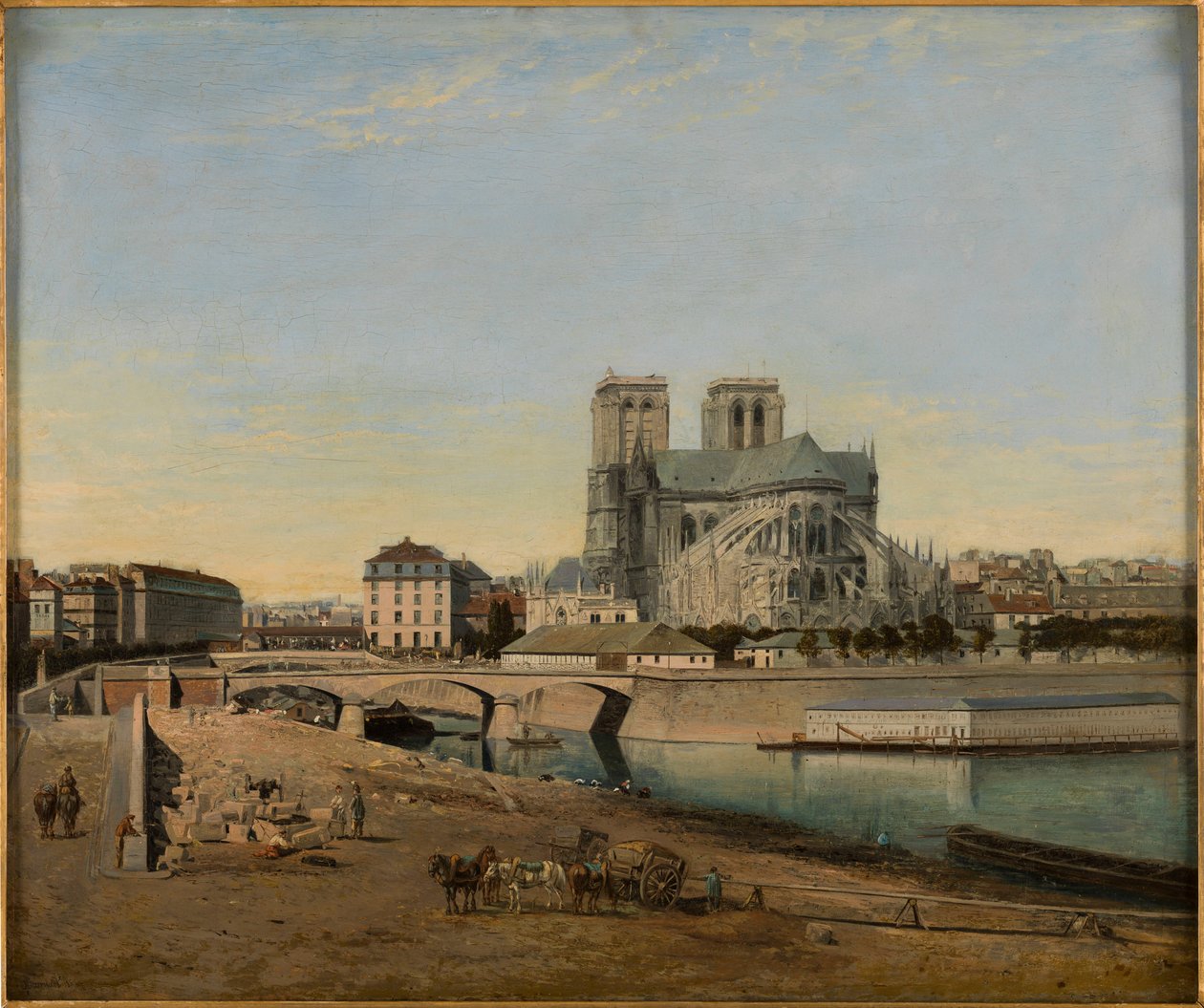 Francia: Le chevet de Notre-Dame, vue du quai de la Tournelle alkotó: Emile Harrouart