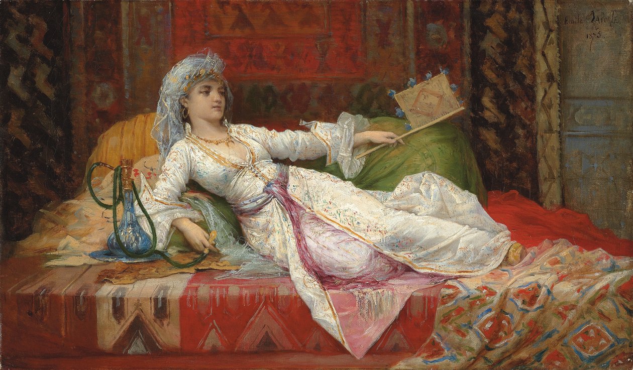 Fekvő török ​​nő; Fekvő török ​​nő, 1895 alkotó: Emile Henri La Porte