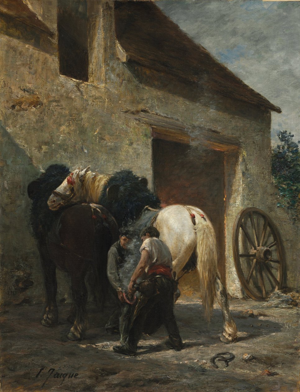 Kovácsok, 1887 után (olaj, szövet) alkotó: Émile Jacque
