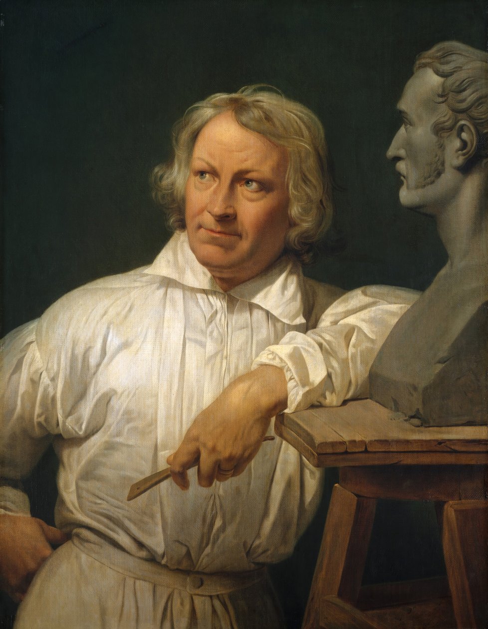Bertel Thorvaldsen 1768-1844, Horace Vernet mellszobra, 1833 vagy később. alkotó: Emile Jean Horace Vernet