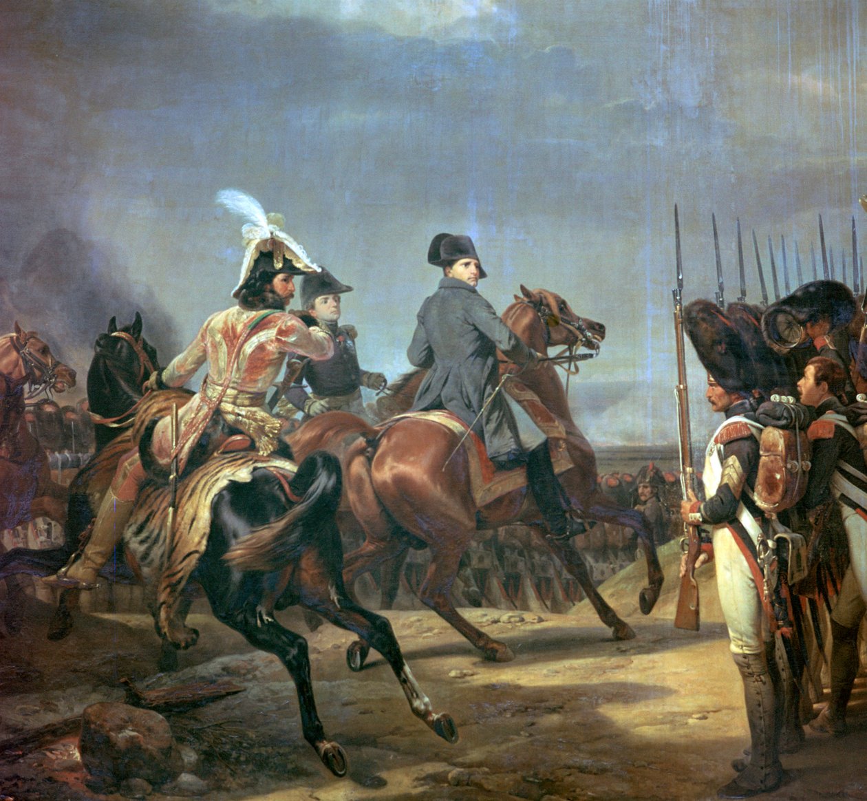 Napóleon festménye a jénai csatában, 19. század. alkotó: Emile Jean Horace Vernet