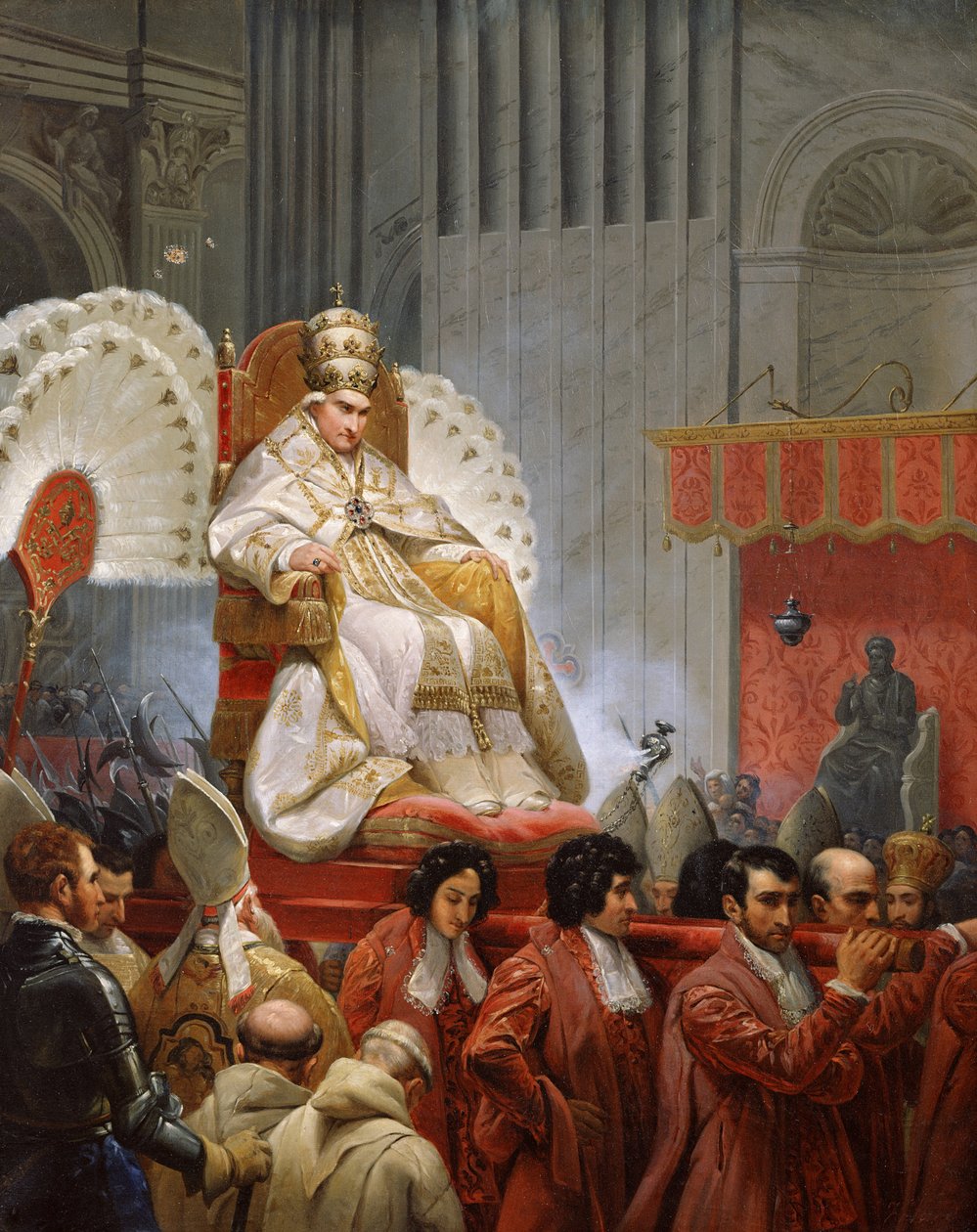 Pius pápa (1761-1830) Szent Péter-templomban a Sedia Gestatorián (lásd még: 240240) alkotó: Emile Jean Horace Vernet