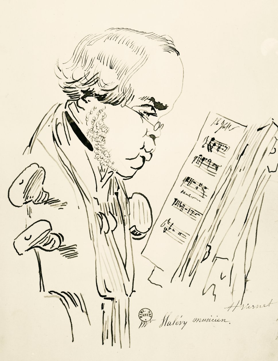 Jacques Fromental Elie Levy portréja, akit Halevyként ismernek (Párizs alkotó: Emile Jean Horace Vernet