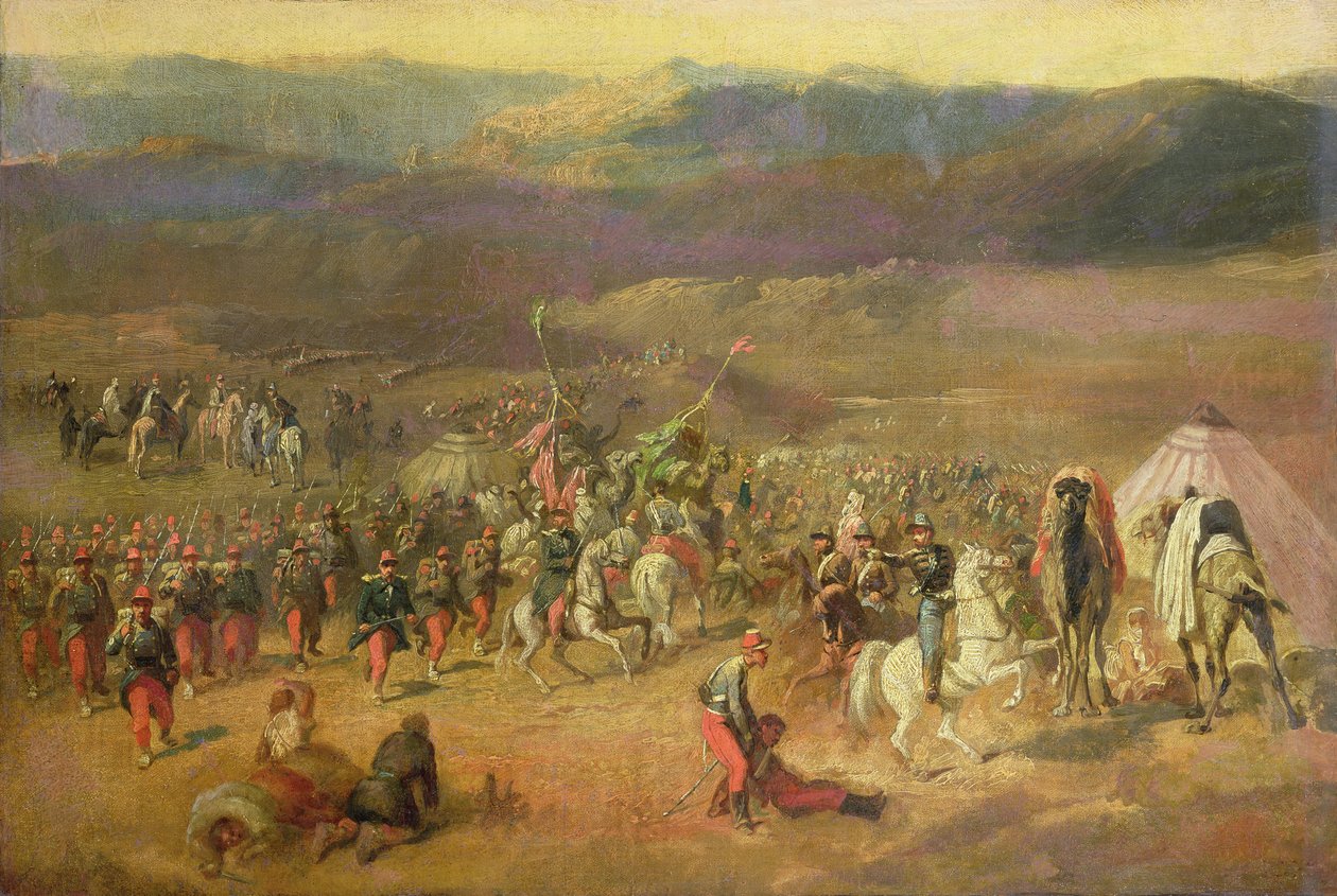 Abd-el-Kader kíséretének elfoglalása (1808-83) vagy az islyi csata 1844. augusztus 14-én, 1844-63 alkotó: Emile Jean Horace Vernet