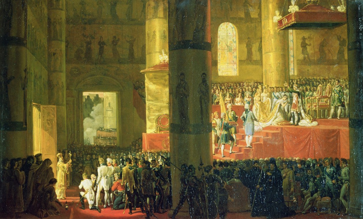 Mária Fjodorovna császárné koronázása (1759-1828) 1797 (olaj, vászon) alkotó: Emile Jean Horace Vernet