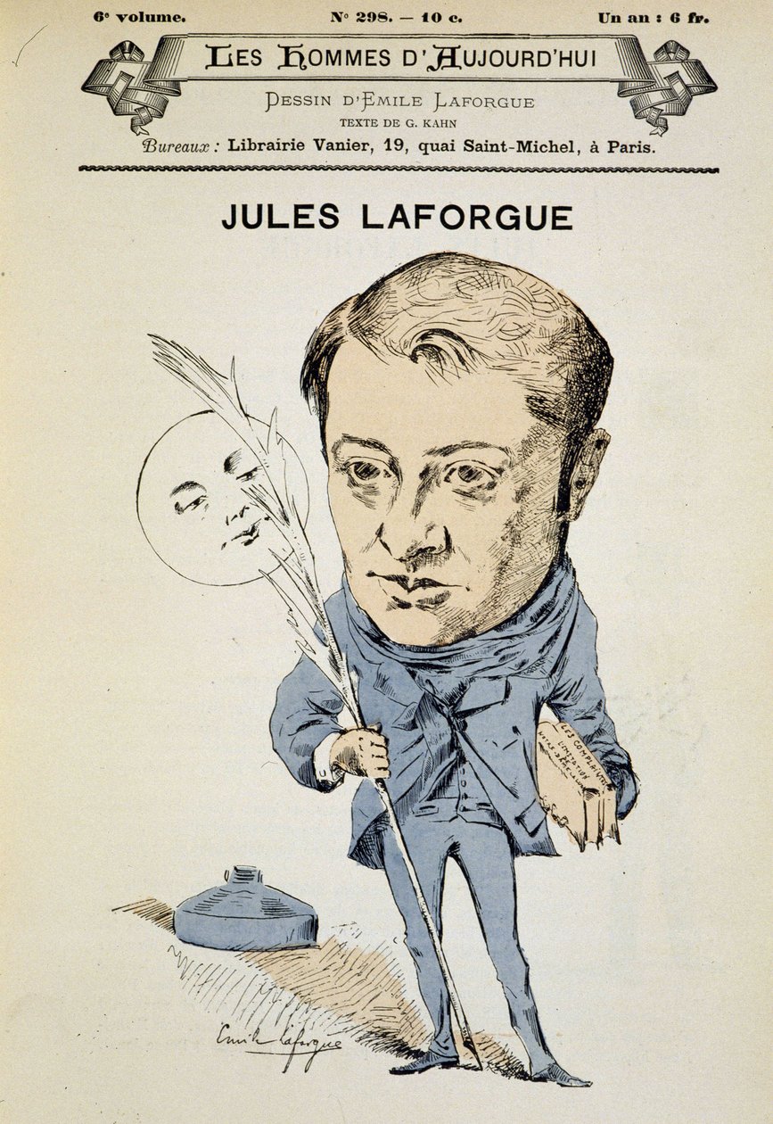 Jules Laforgue portréja. Borító: „A mai férfiak”. n.d. 19. század alkotó: Emile Laforgue