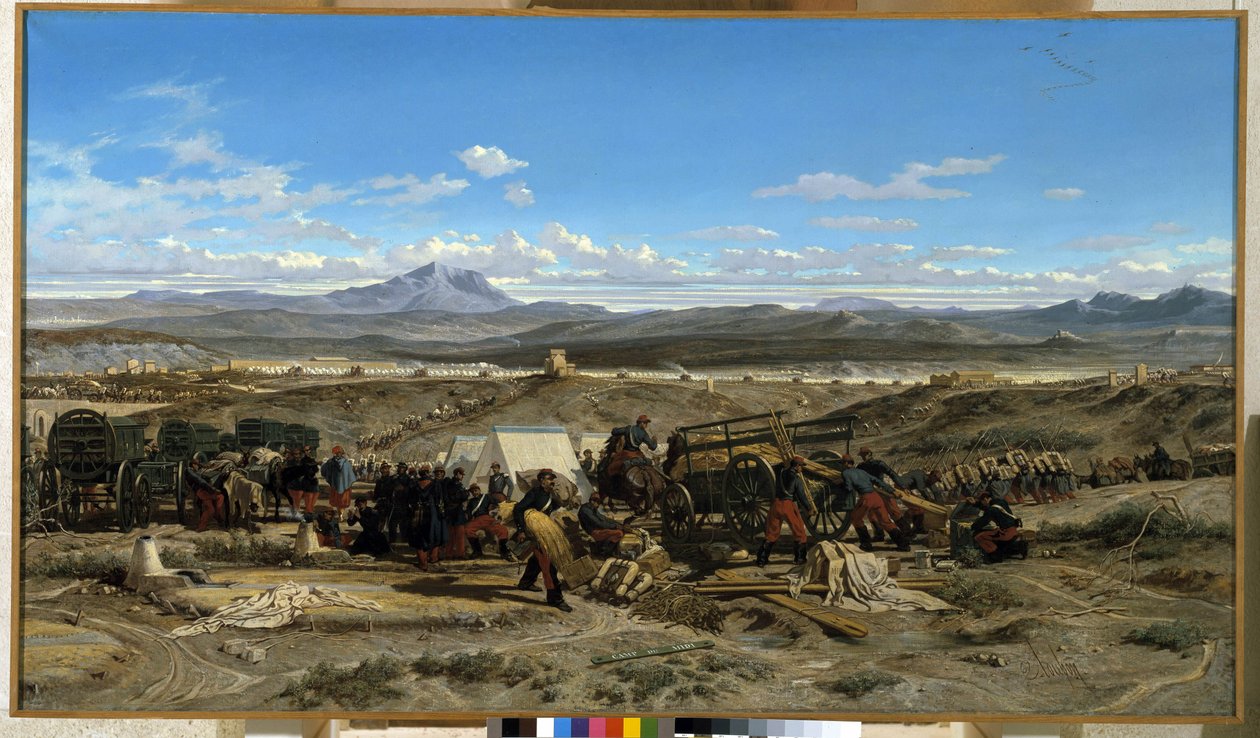 Táborozni délben. Emile Loubon (1809-1863) festménye. Olajfestmény. Musee Granet, Aix en provence alkotó: Emile Loubon