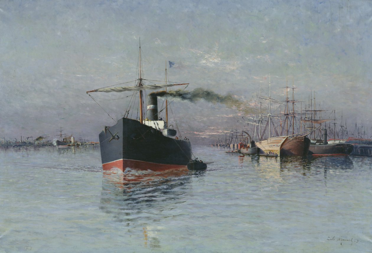 Dunkerque nagy dokkja, 1890 alkotó: Emile Maillard