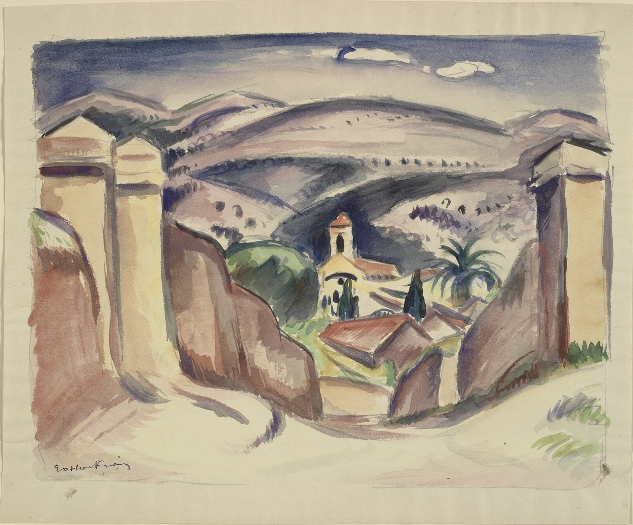 Cassis bejárata, más néven Cassis templomtorony alkotó: Emile Othon Friesz