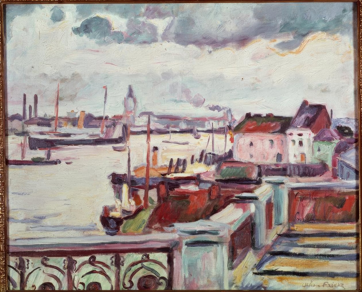 Antwerpen kikötője alkotó: Emile Othon Friesz