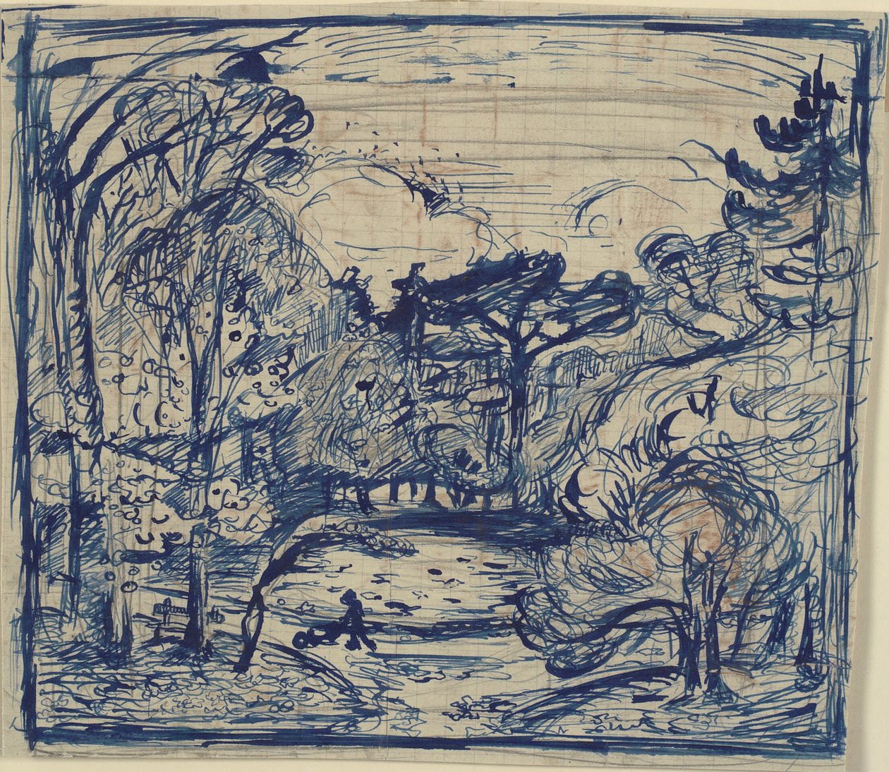 Skovinterieur med braendehugger. A Côte de Grace, Honfleur. alkotó: Emile Othon Friesz