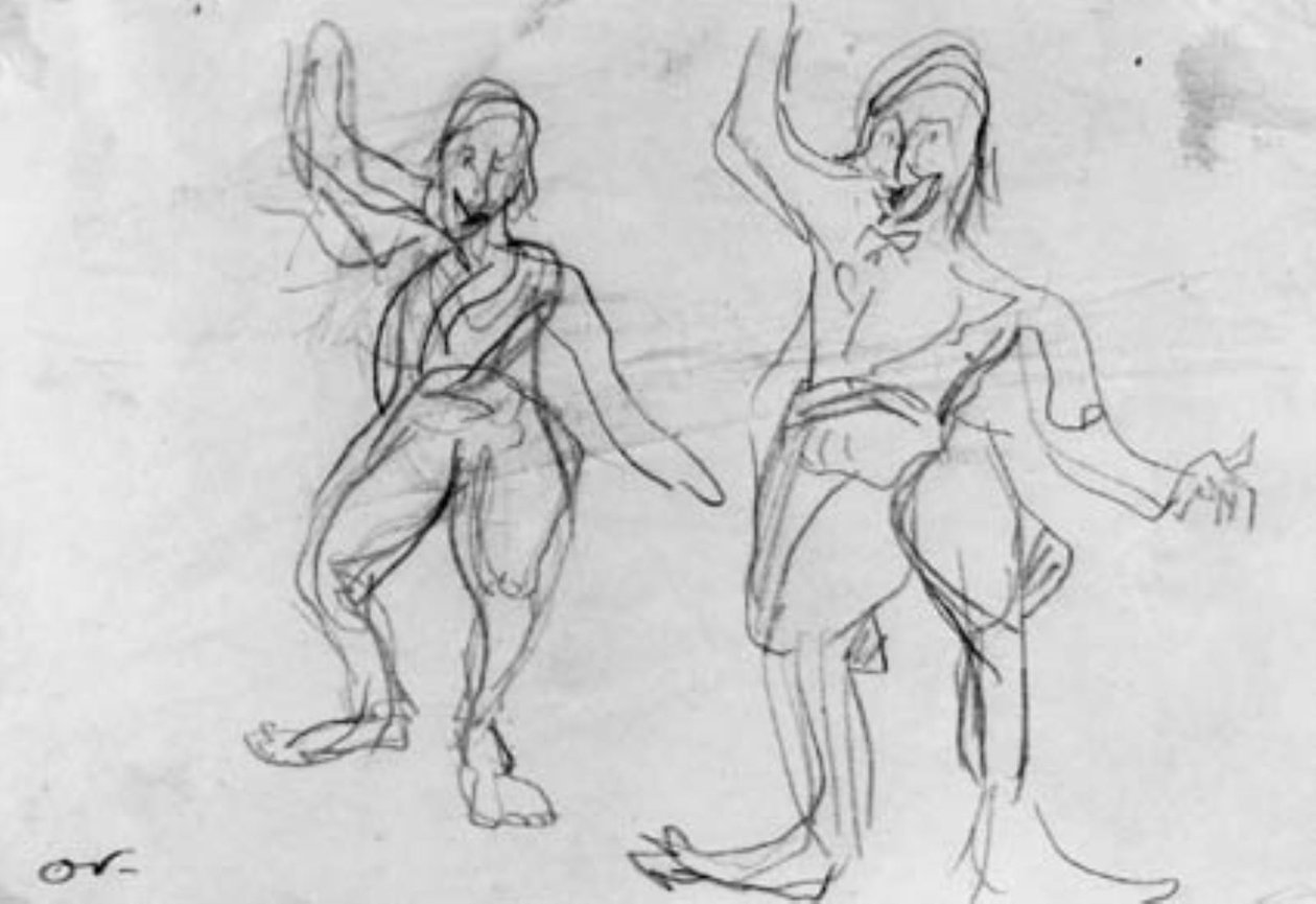Két vázlat egy táncoló bohócról, Gorkról. alkotó: Emile Othon Friesz
