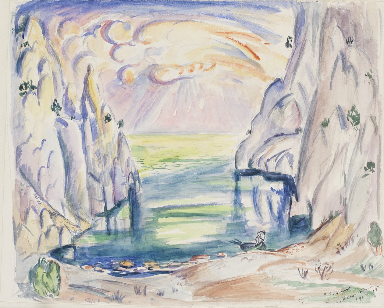 Az öböl En Vaux-ban, Cassisban alkotó: Emile Othon Friesz