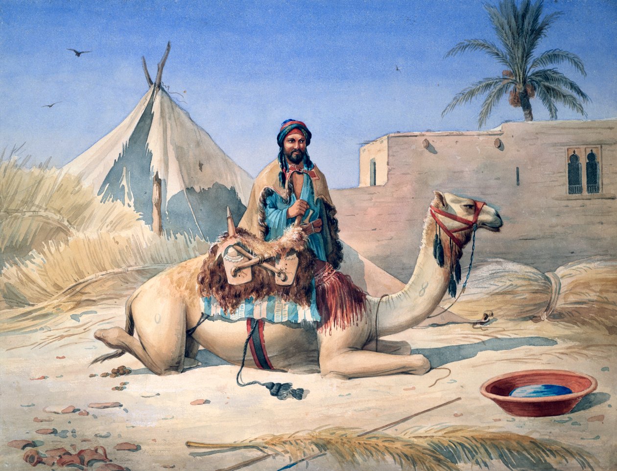 „Beduin és teve”, 1830 alkotó: Emile Prisse d