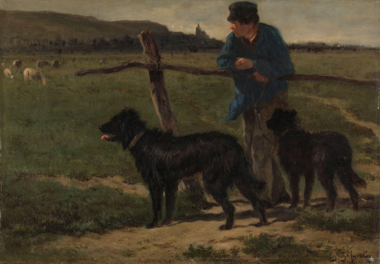 Farmer kutyákkal alkotó: Emile van Marcke de Lummen