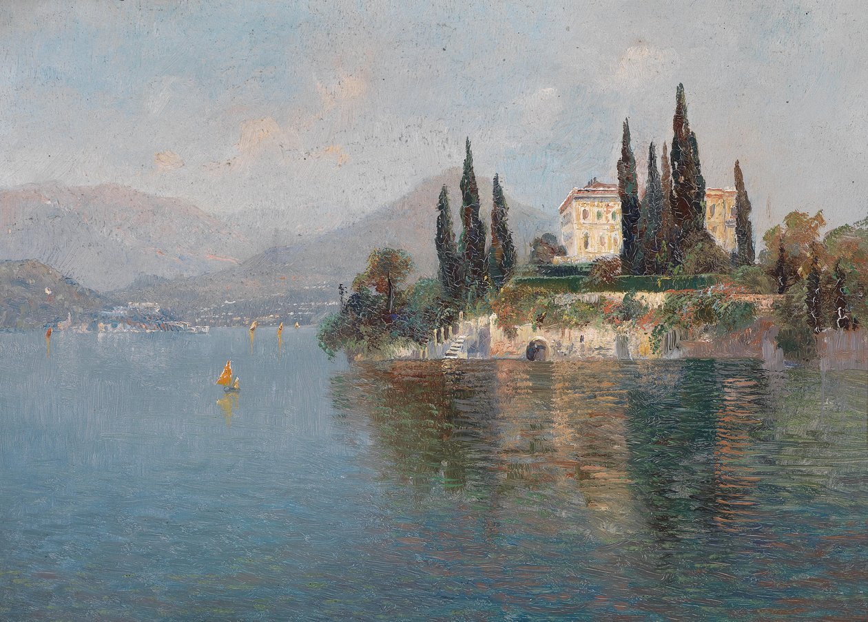 Kilátás a Villa Cipressi, Varenna, Comói -tóra alkotó: Emilie Mediz Pelikan