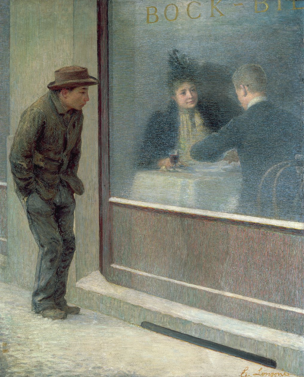 Egy éhező ember elmélkedései vagy társadalmi ellentétek, 1894 alkotó: Emilio Longoni