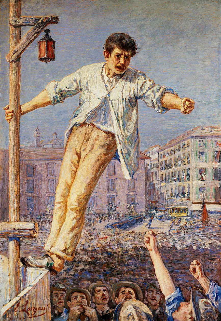 A sztrájk szóvivője alkotó: Emilio Longoni