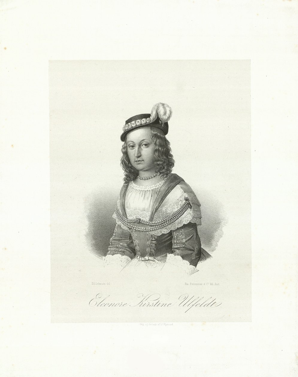 Leonora Christina, Ulfeldt grófnő 1621-1698, 1847. alkotó: Emilius Ditlev Baerentzen