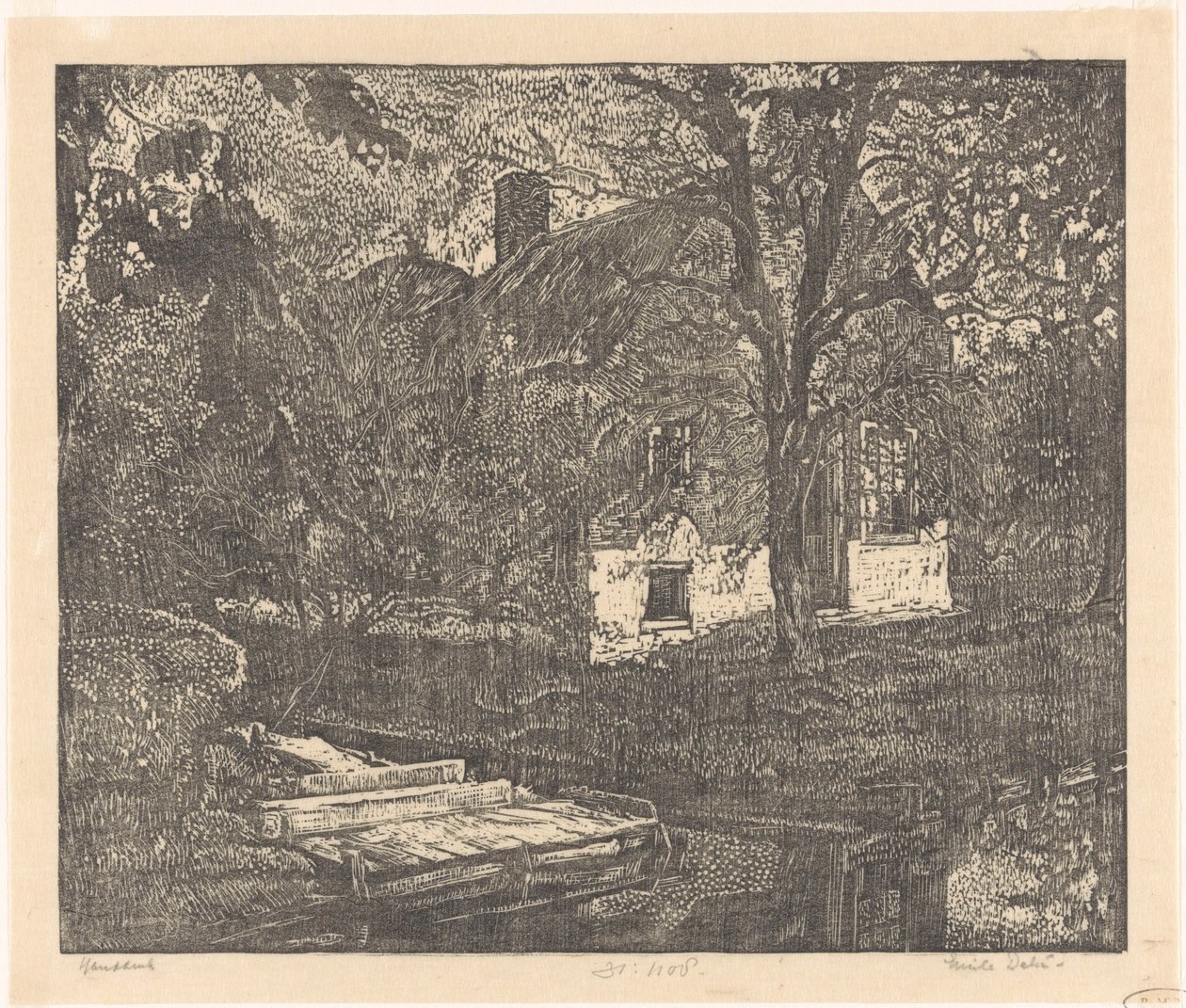 Farm a vízen alkotó: Emilius Wilhelmus Dehé (signed by artist)