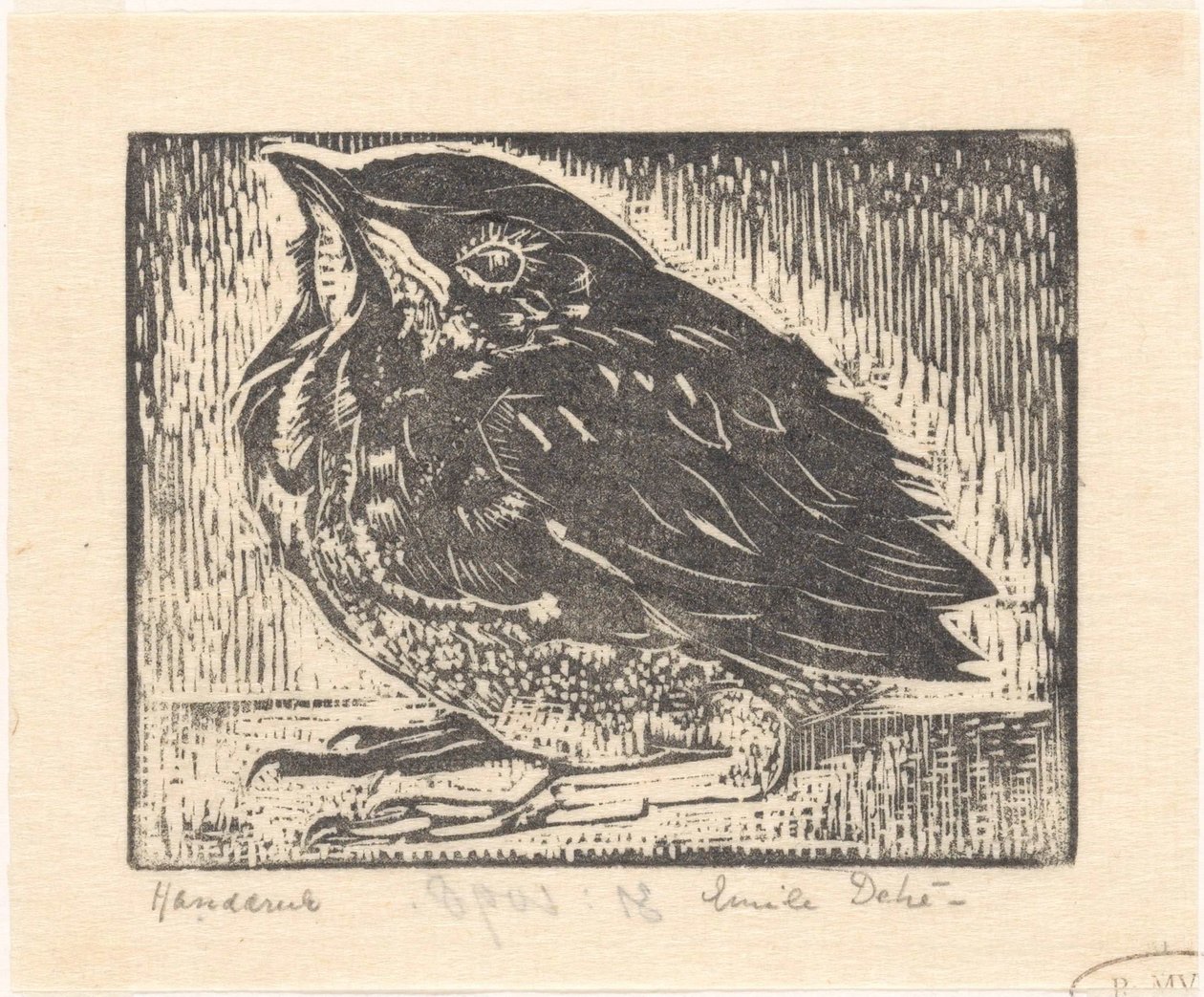 madárkölyök alkotó: Emilius Wilhelmus Dehé (signed by artist)