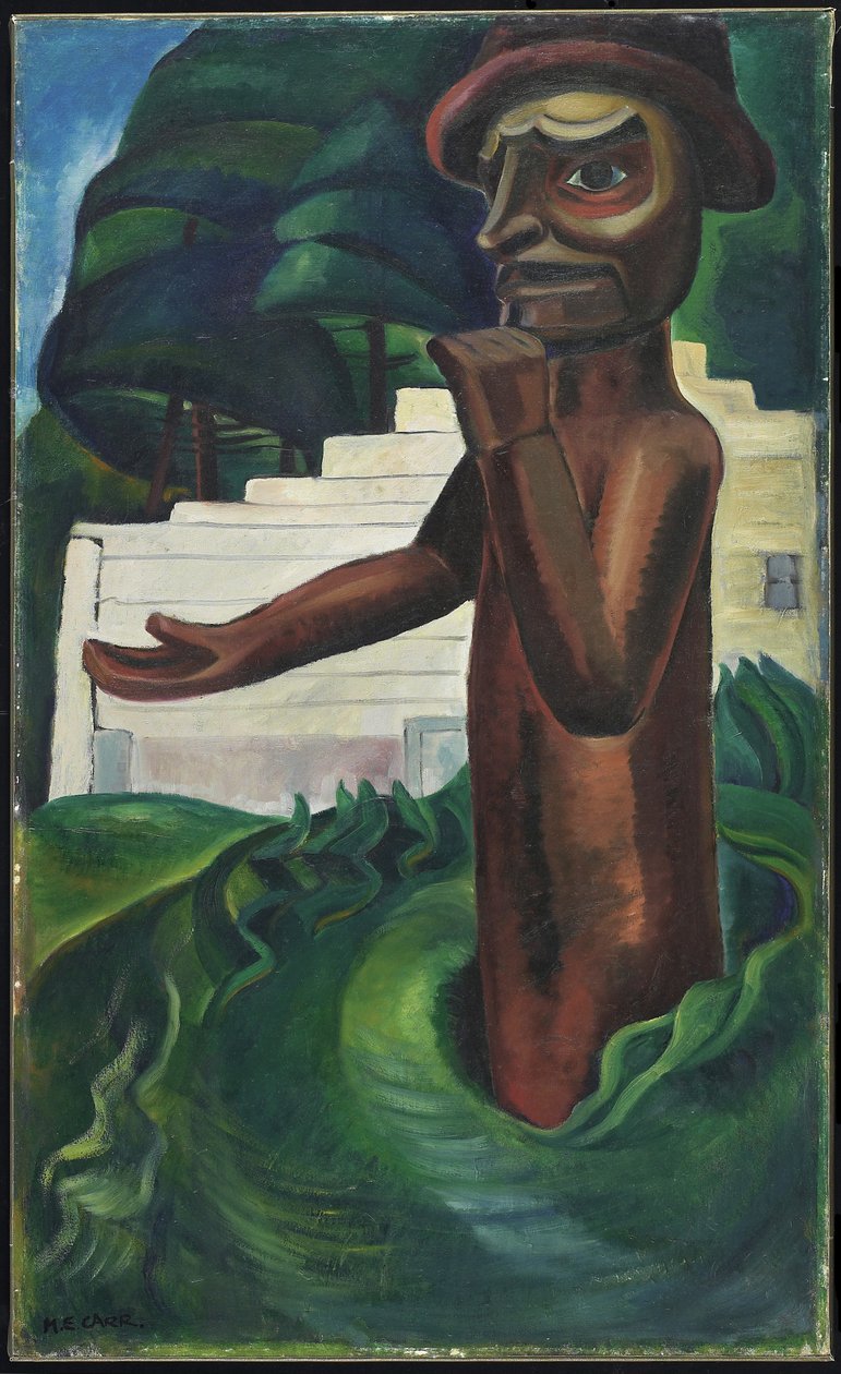 Potlatch Welcome, 1928 körül (olaj, vászon) alkotó: Emily Carr