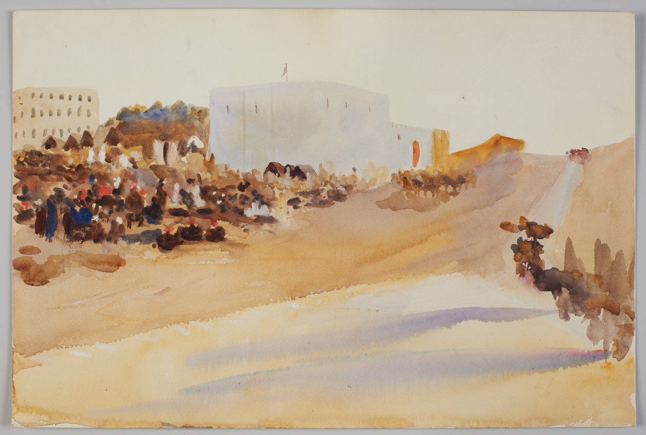 Tanger. 1900 körül. Ceruza és akvarell alkotó: Emily Sargent