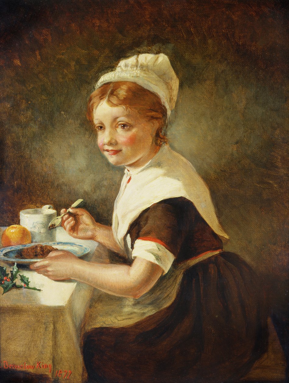 Talált lány a karácsonyi vacsorán, 1877 alkotó: Emma Brownlow