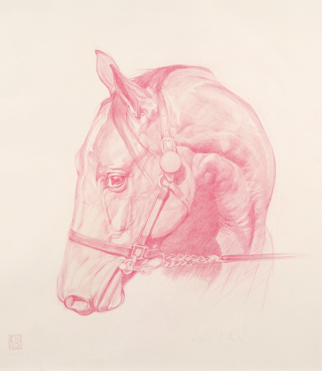 Portré fej, 2010 (vörös kréta, papír) alkotó: Emma Kennaway