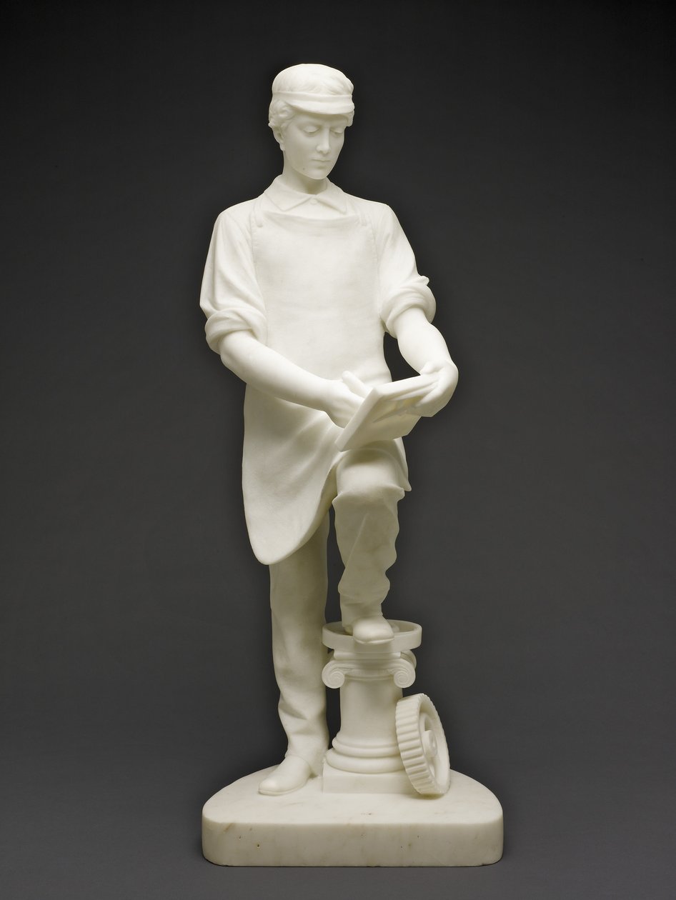 Gépésztanonc, 1859 körül (márvány) alkotó: Emma Stebbins