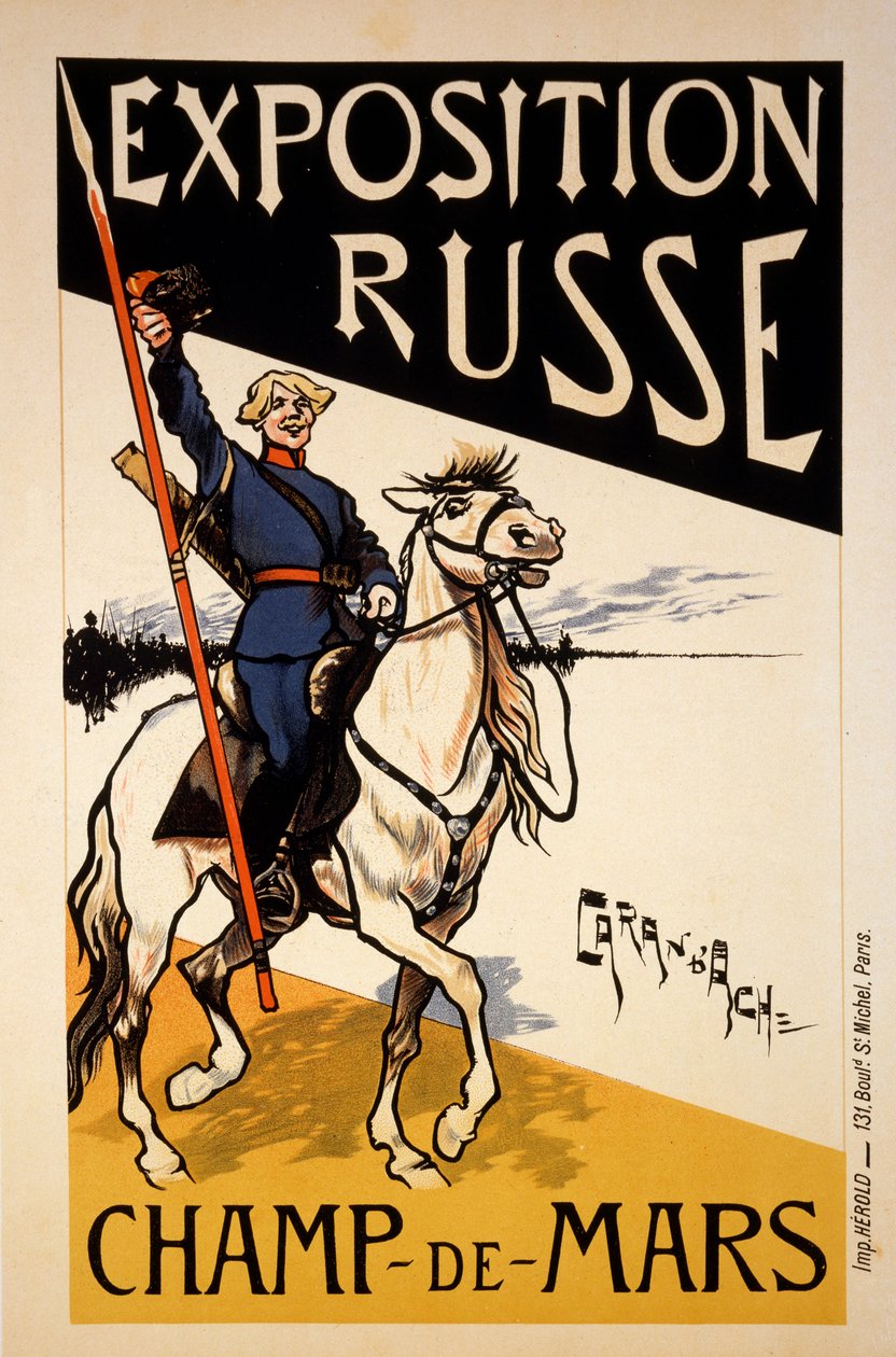 Egy orosz kiállítás plakátja a Champs de Mars-on, Párizs, 1910 körül. alkotó: Emmanuel Poire Caran D