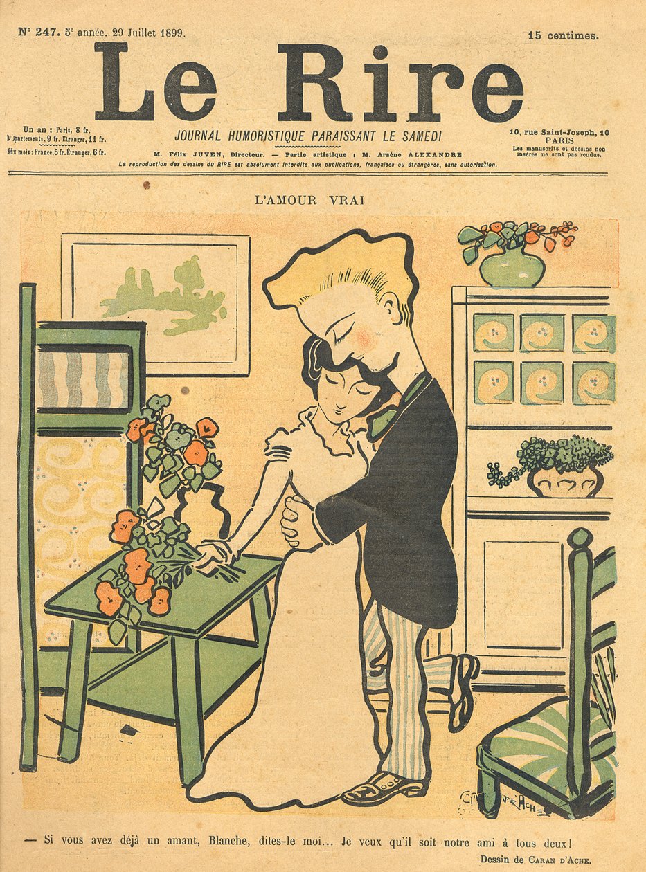 True Love, a „Le Rire” címlapjáról, 1899. július 29-én alkotó: Emmanuel Poire Caran D