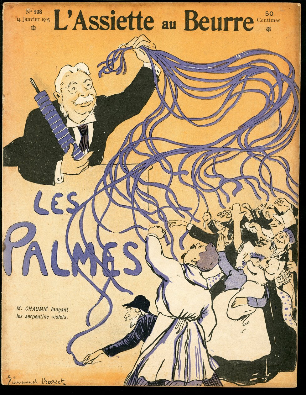 A „” L’Plate au beurre” címlapja, Színes szatirikus alkotó: Emmanuel Barcet