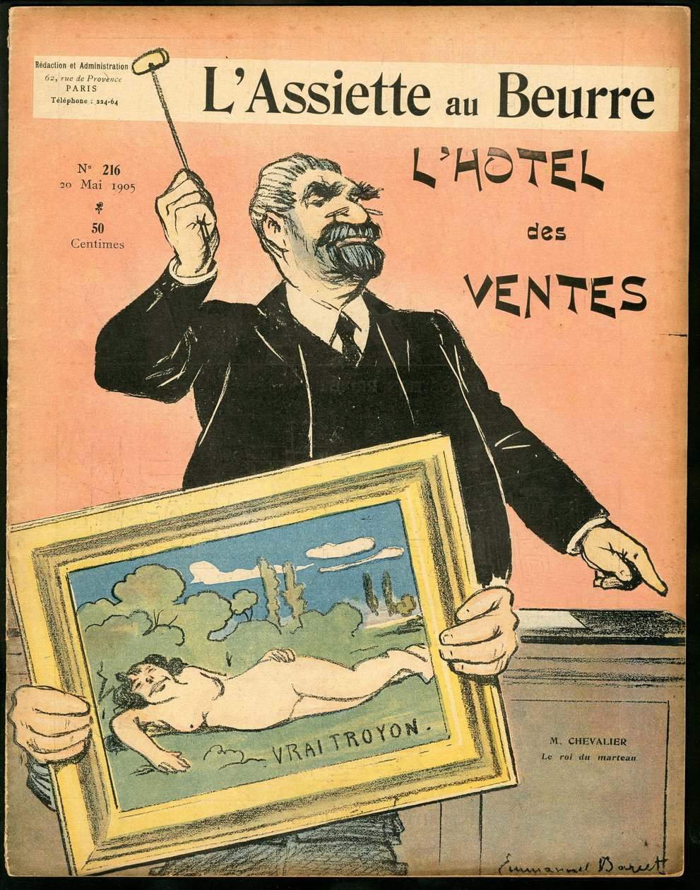 „” L’Plate au beurre” borítója, 215. szám, Szatirikus színekben alkotó: Emmanuel Barcet