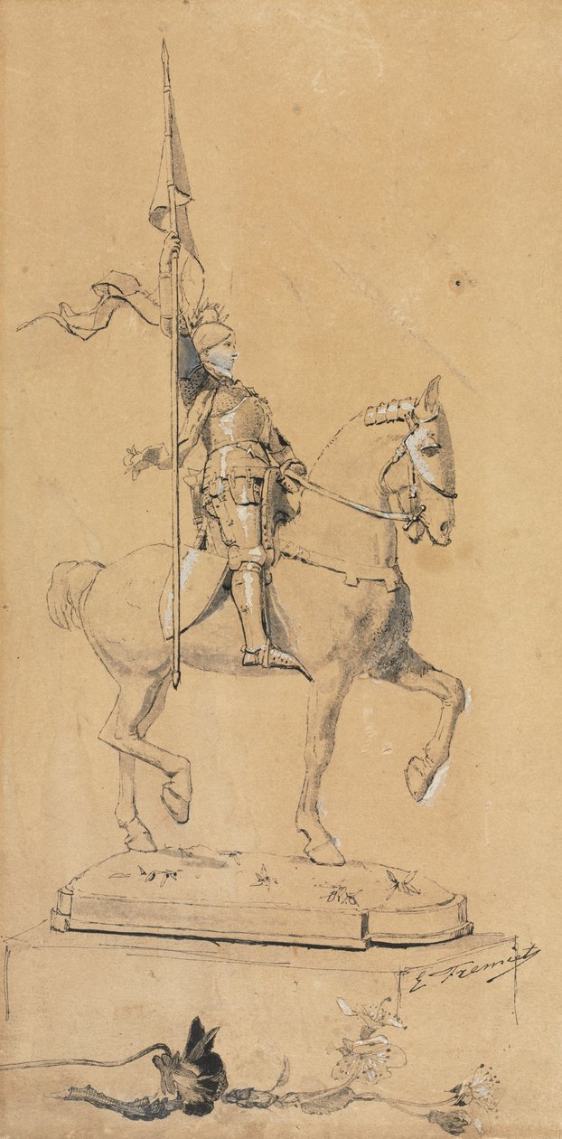Jeanne of Arc lóháton, c. 1889-1899. alkotó: Emmanuel Fremiet