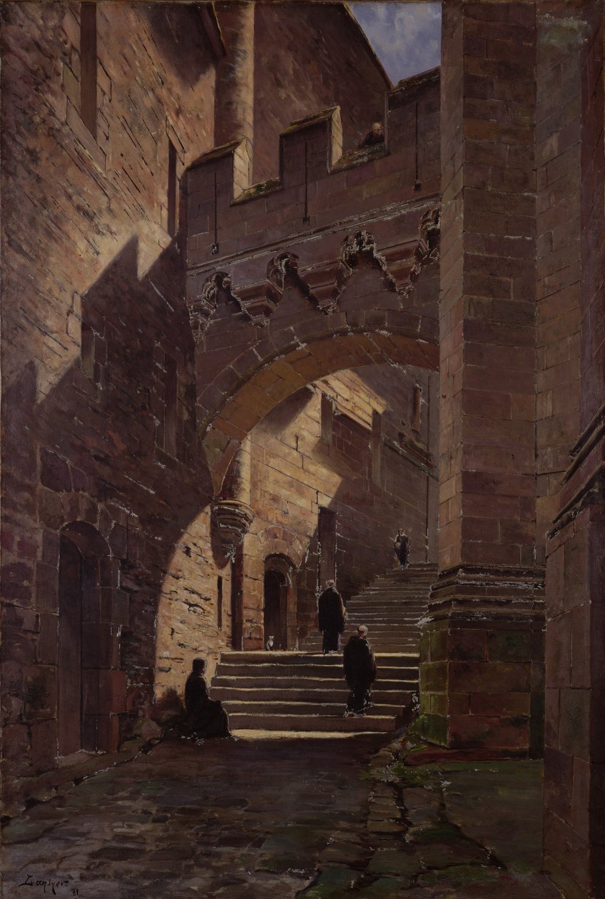 Mont Saint-Michel, erődített kapu az apátságban, 1881 alkotó: Emmanuel Lansyer