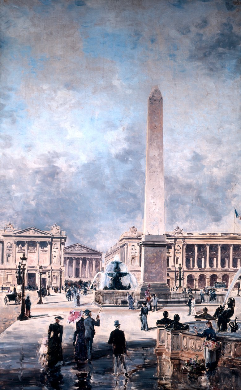 Luxori obeliszk és a Place de la Concorde, 1891. alkotó: Emmanuel Lansyer