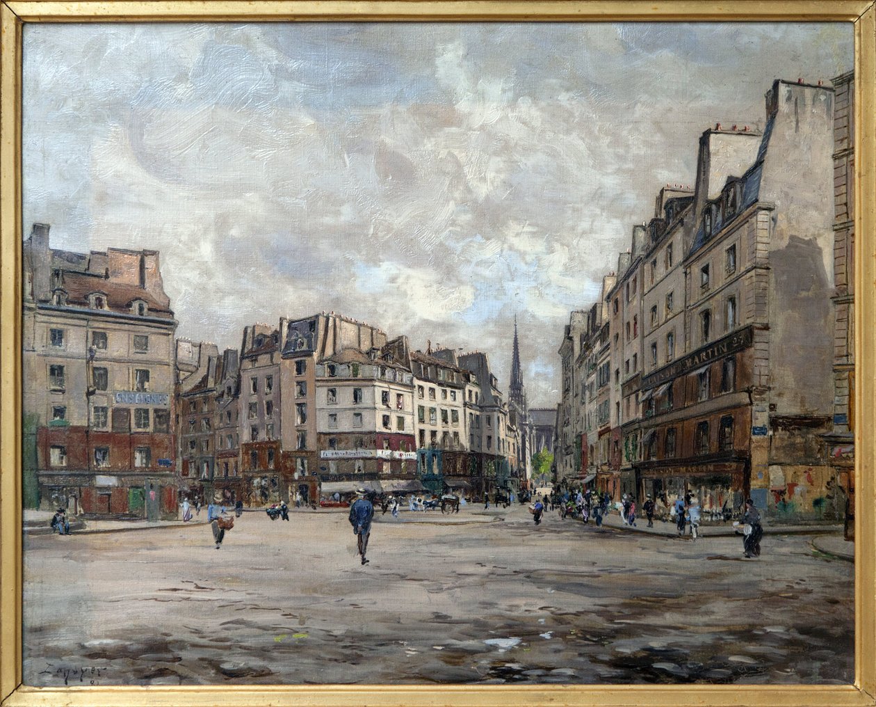 Place Maubert 1888-ban, Emmanuel Maurice Lansyer (1835-1893) Painting a l