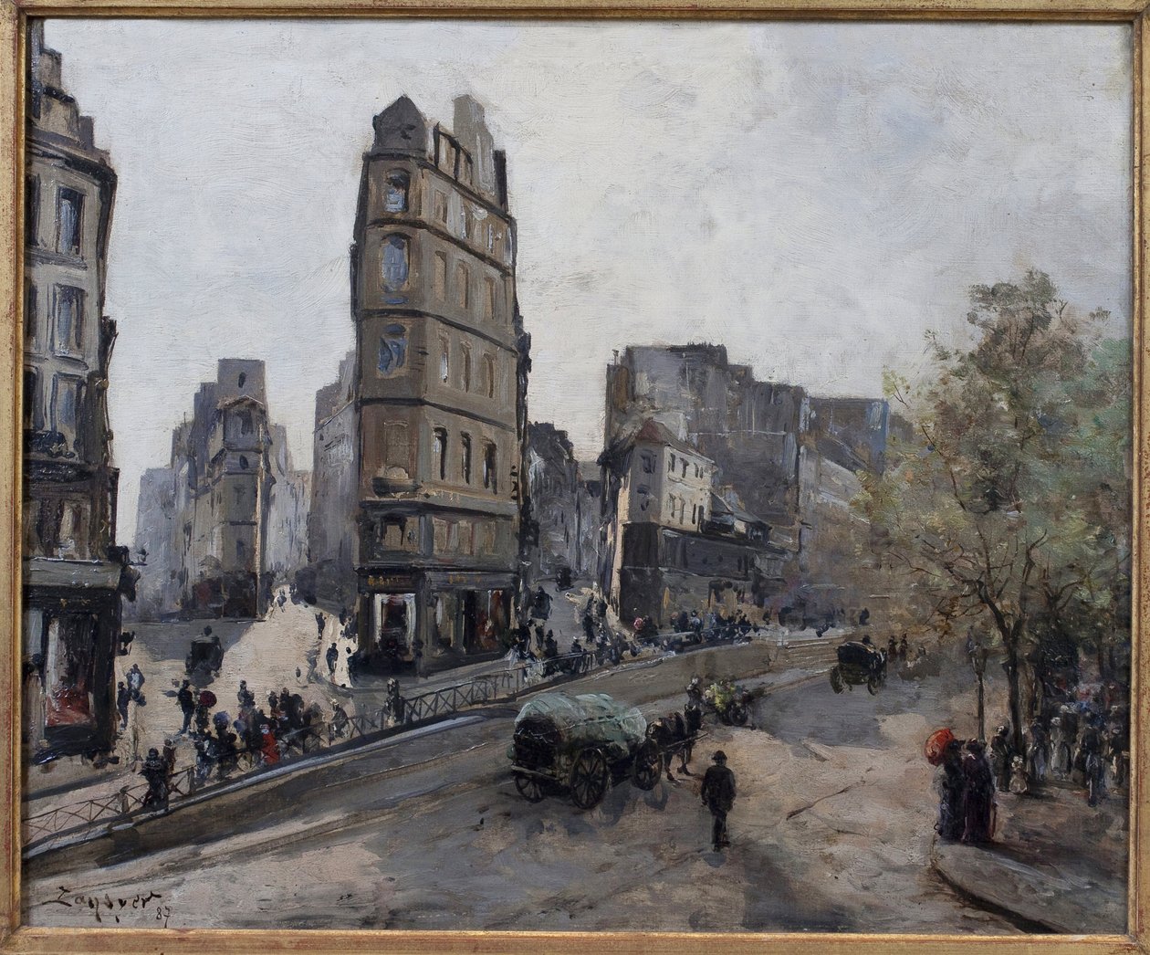 Rue de la Lune, Beauregard és de Clery, kilátás a Boulevard Saint Denisre Párizsban alkotó: Emmanuel Lansyer