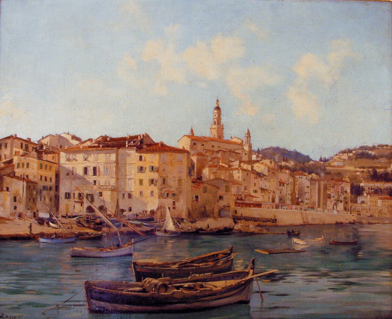 Menton kikötője 1891 (festmény) alkotó: Emmanuel Lansyer