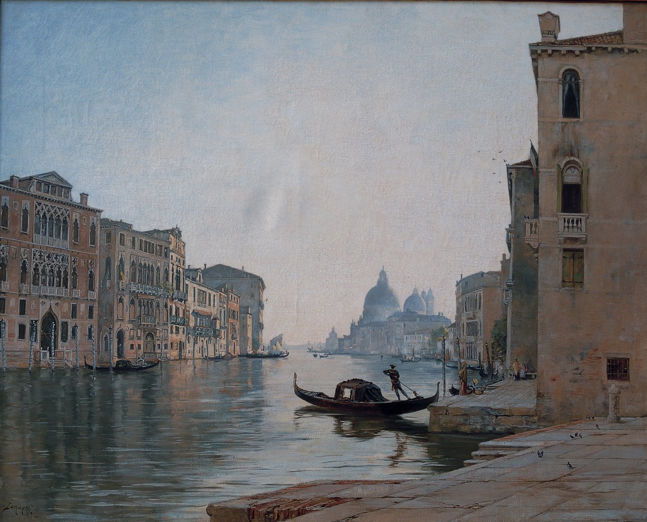 Velence, a Canal Grande, 1892. szeptember (olaj, vászon) alkotó: Emmanuel Lansyer