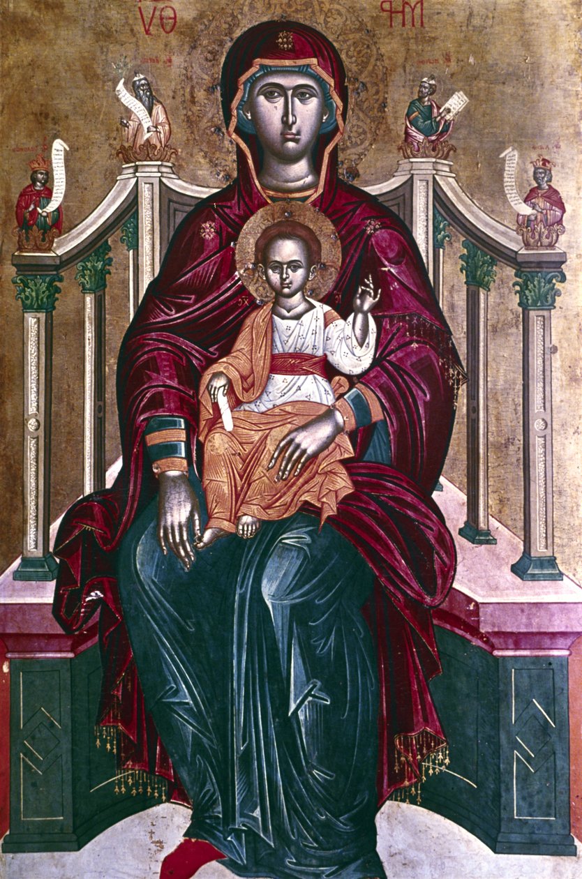 Szűz és gyermek ikon, 1664 alkotó: Emmanuel Tzanes